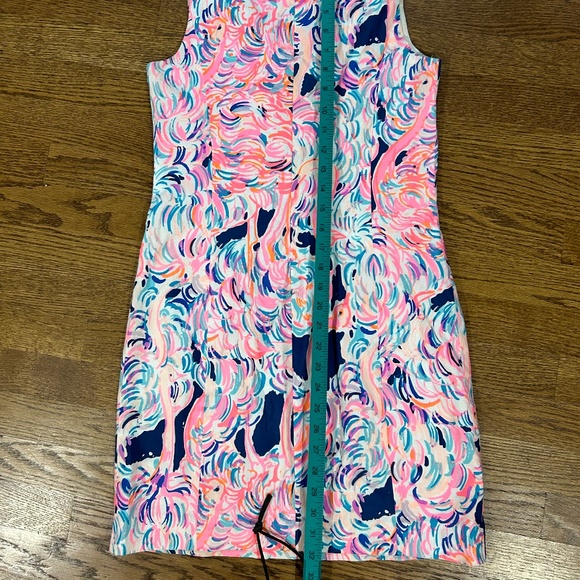 Lilly Pulitzer Pink Blue Print Shift Dress Tassels Preppy - Picture 6 of 11